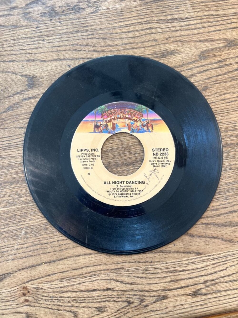 Lipps Inc. Funkytown / All Night Dancing 7" Vinyl 45 Casablanca NB 2233 Stereo